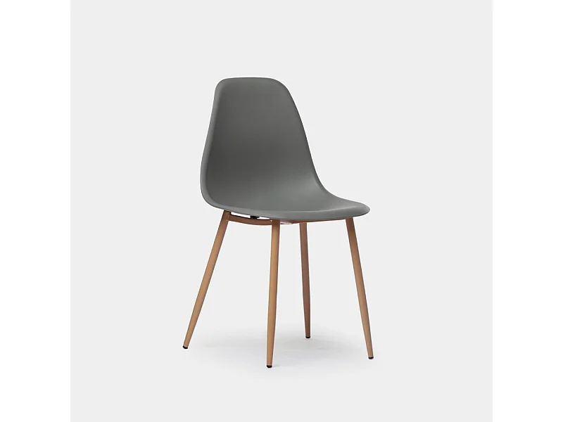 Chaise d'extérieur en plastique gris 45x80 cm-Nina