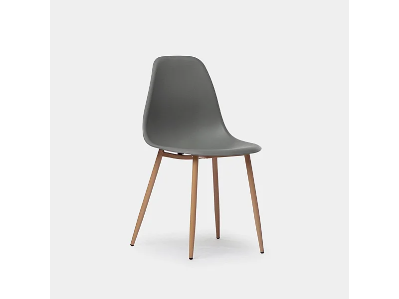 Chaise d'extérieur en plastique gris 45x80 cm-Nina