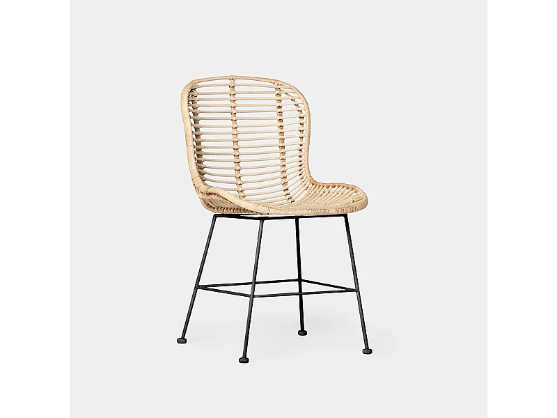Silla de exterior de Fibra natural Natural 86 x 47- Leo