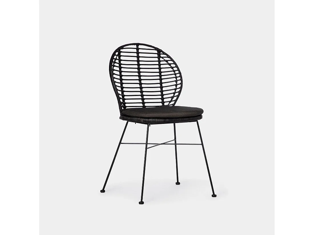 Silla de exterior de Fibra natural Negro 89 x 51- Kala