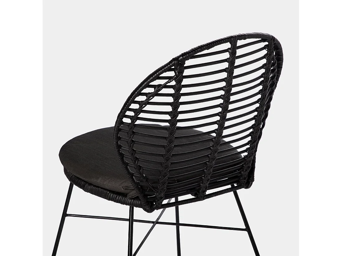 Silla de exterior de Fibra natural Negro 89 x 51- Kala