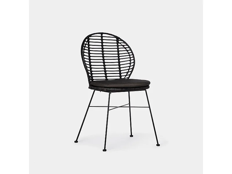 Silla de exterior de Fibra natural Negro 89 x 51- Kala