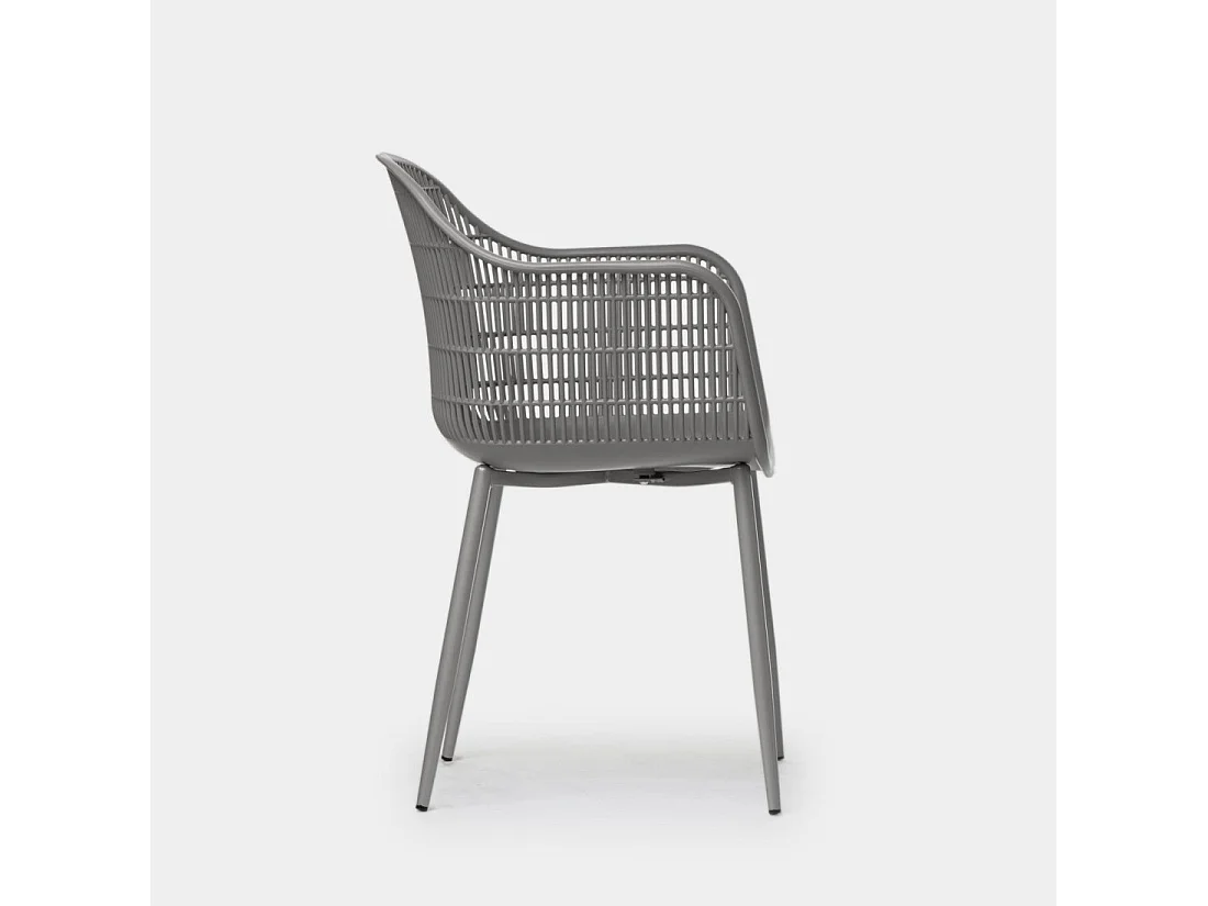 Silla de exterior de Plástico Gris 85 x 62- Soren