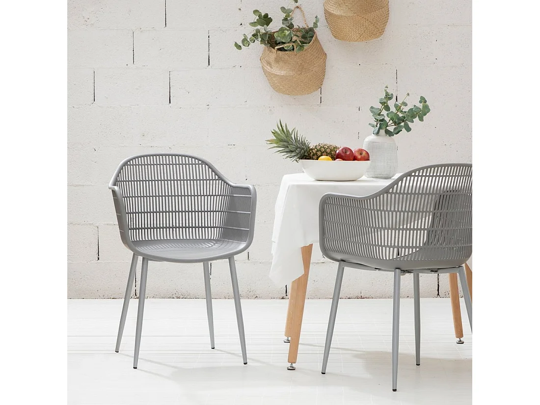Silla de exterior de Plástico Gris 85 x 62- Soren