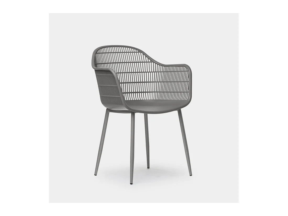Chaise d'extérieur en plastique gris 62x85 cm-Soren