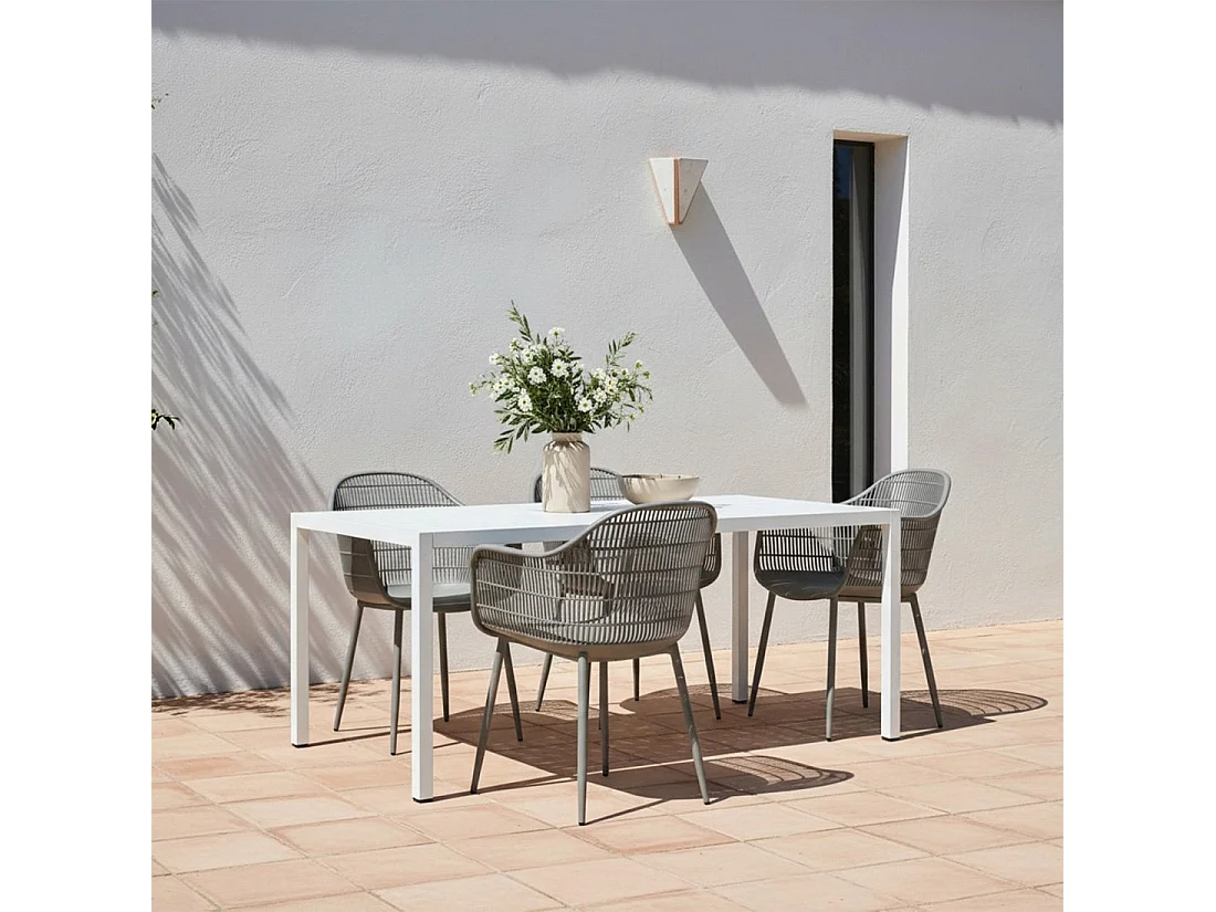 Chaise d'extérieur en plastique gris 62x85 cm-Soren