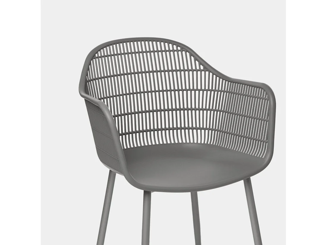 Chaise d'extérieur en plastique gris 62x85 cm-Soren