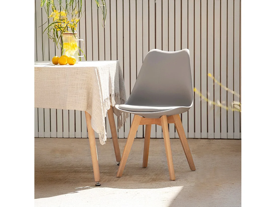 Chaise de salle à manger en plastique gris 48x82 cm-Kler