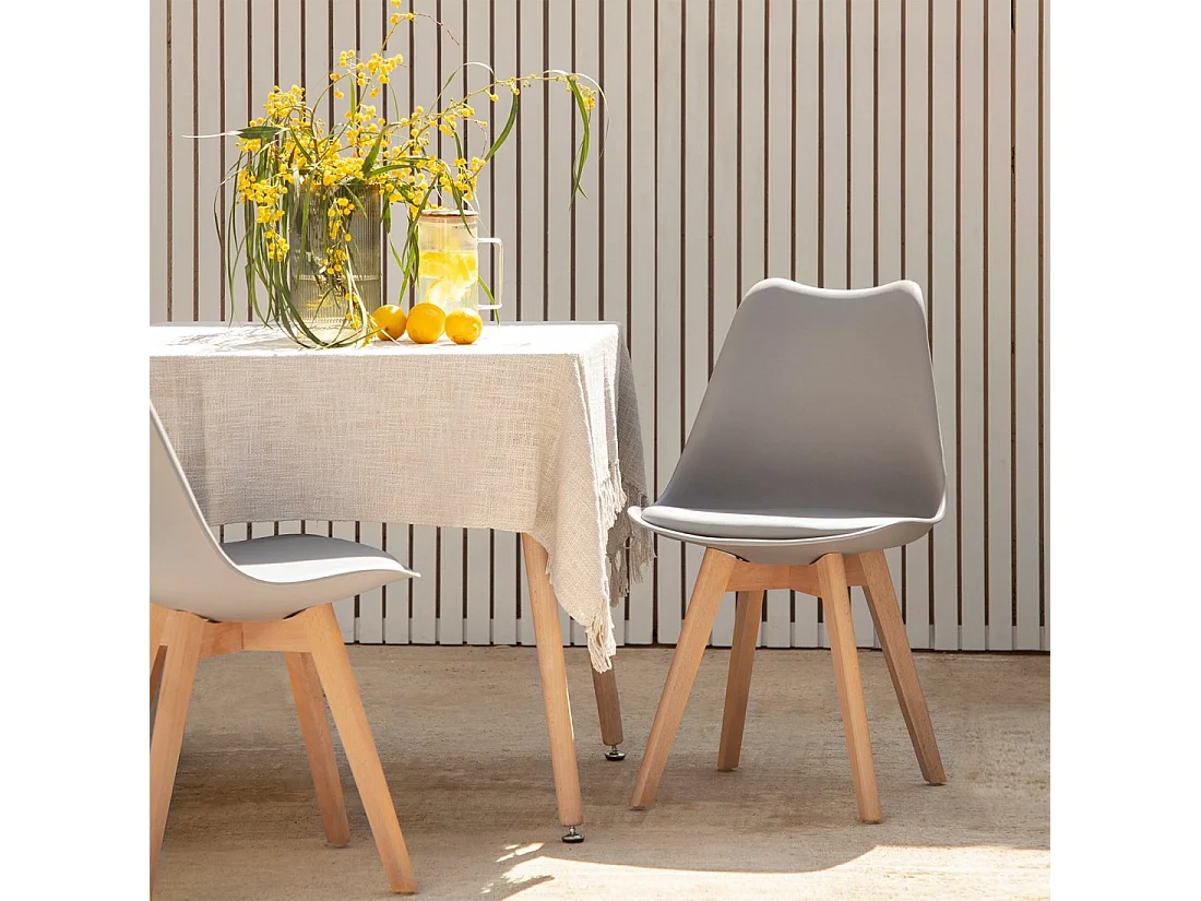 Chaise de salle à manger en plastique gris 48x82 cm-Kler