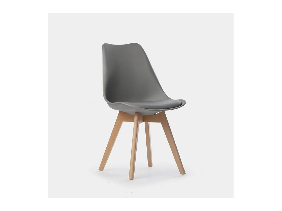 Chaise de salle à manger en plastique gris 48x82 cm-Kler