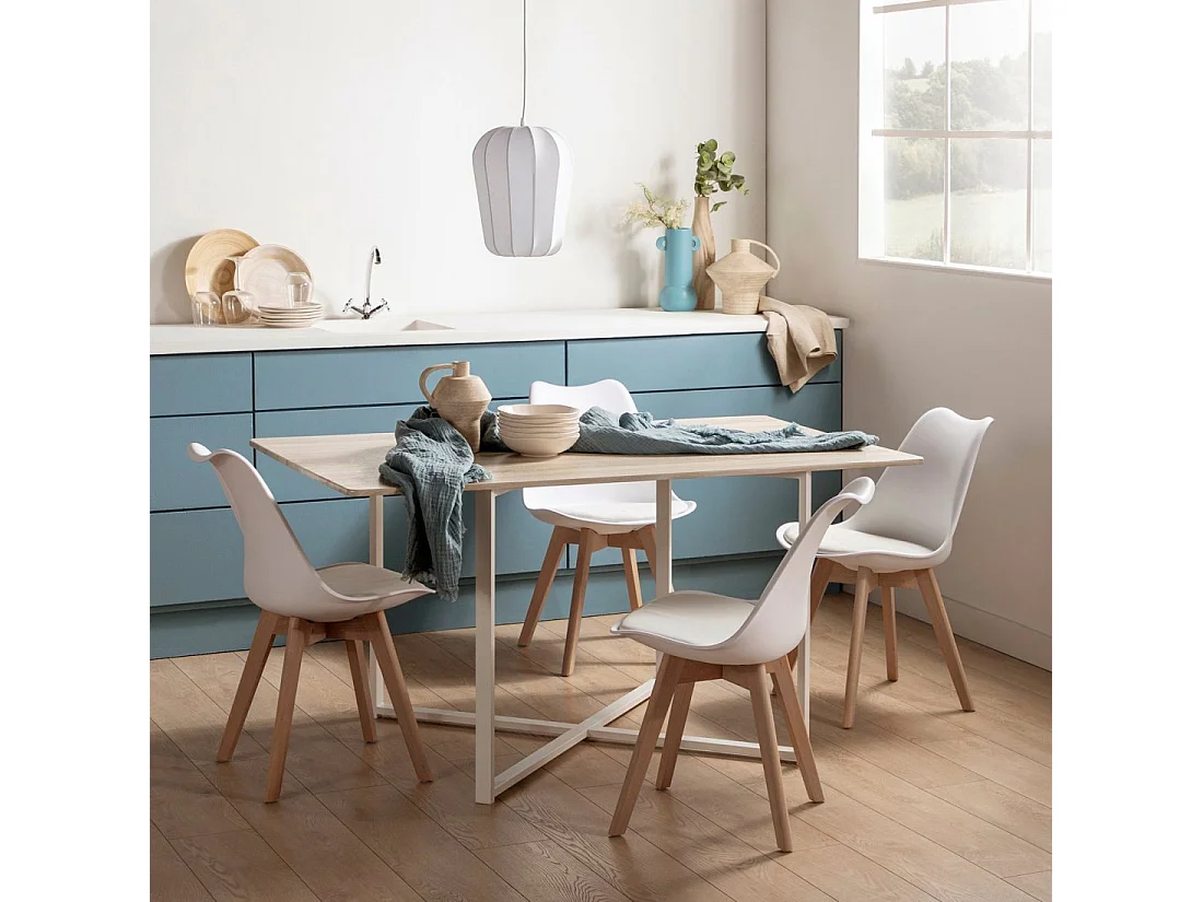 Chaise de salle à manger en plastique blanc 48x82 cm-Kler