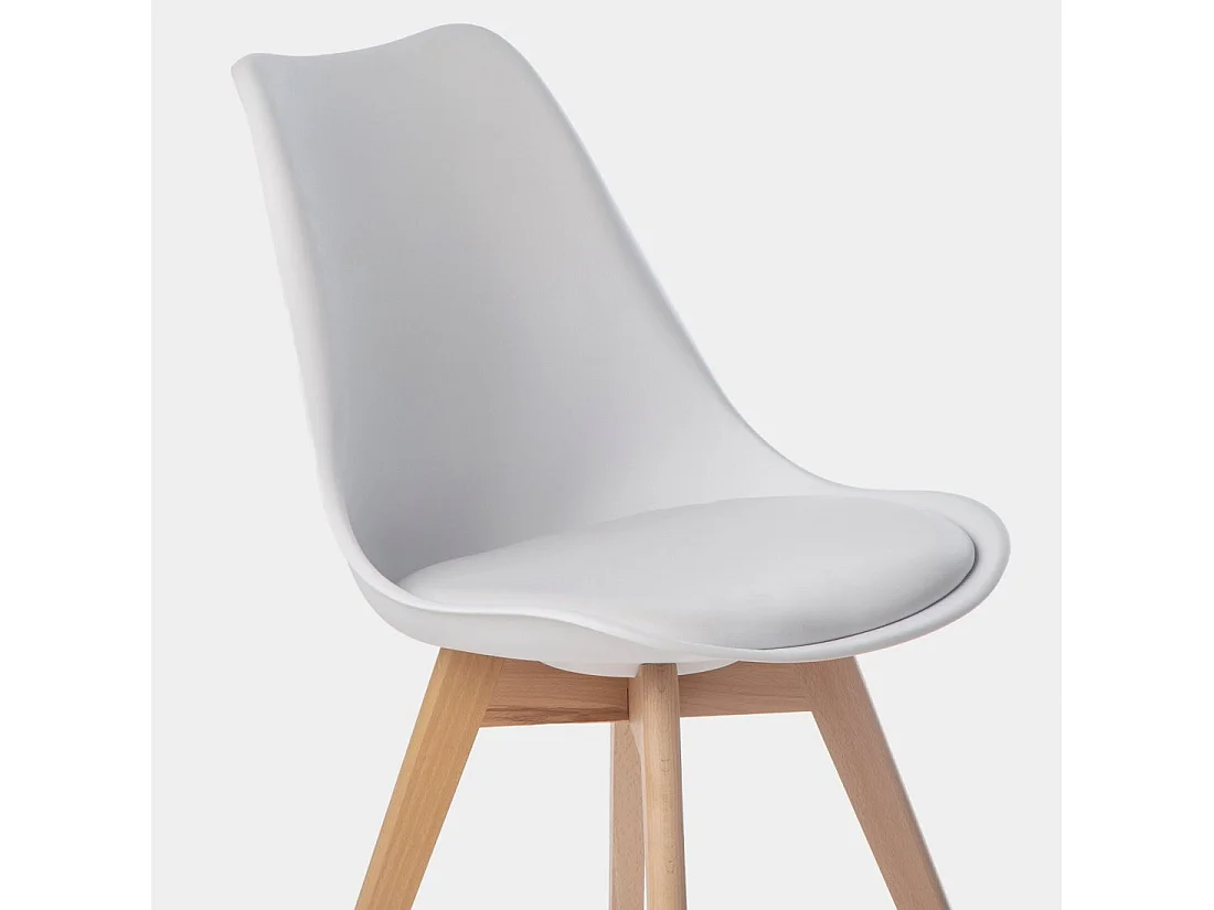 Chaise de salle à manger en plastique blanc 48x82 cm-Kler