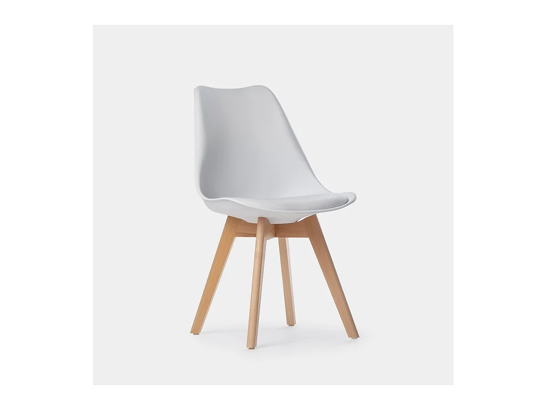 Chaise de salle à manger en plastique blanc 48x82 cm-Kler