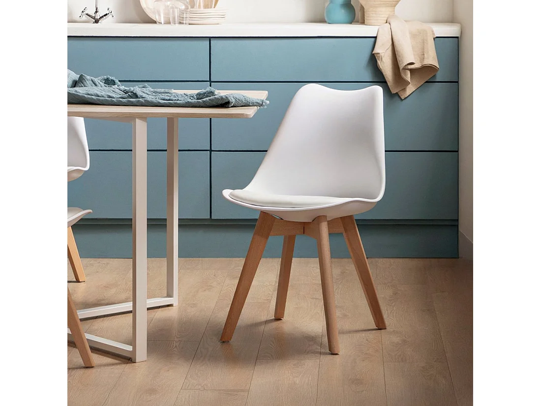 Chaise de cuisine en plastique blanc 48x82 cm-Kler