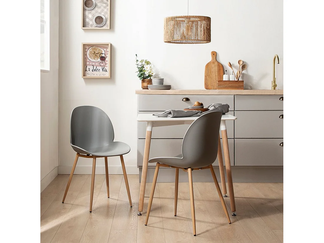 Silla de exterior de Plástico Gris 83 x 49- Ceilan