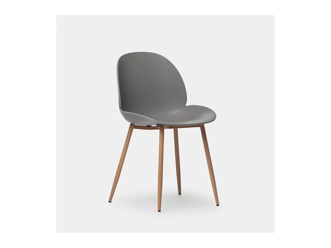 Chaise d'extérieur en plastique gris 49x83 cm-Ceilan