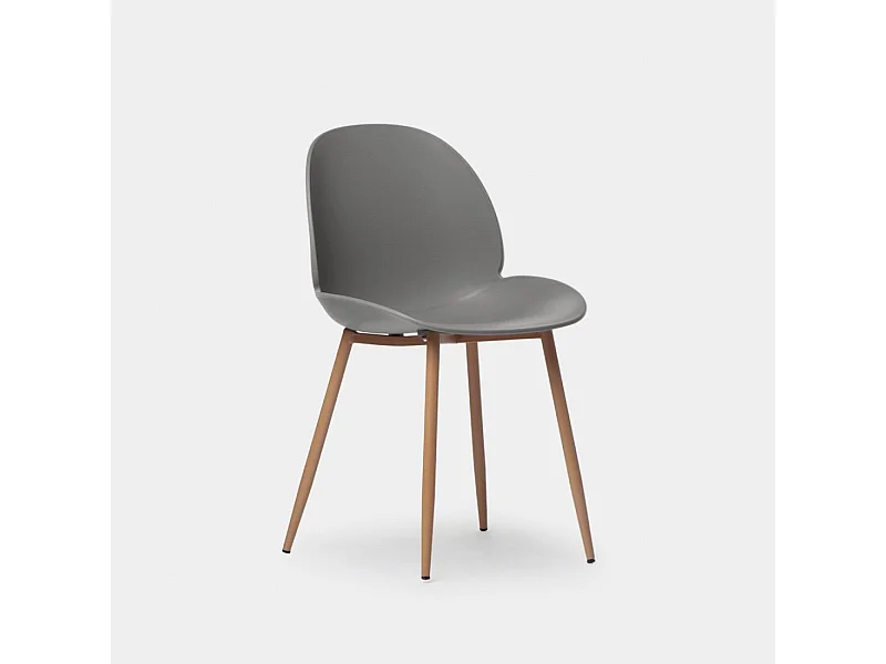 Chaise d'extérieur en plastique gris 49x83 cm-Ceilan