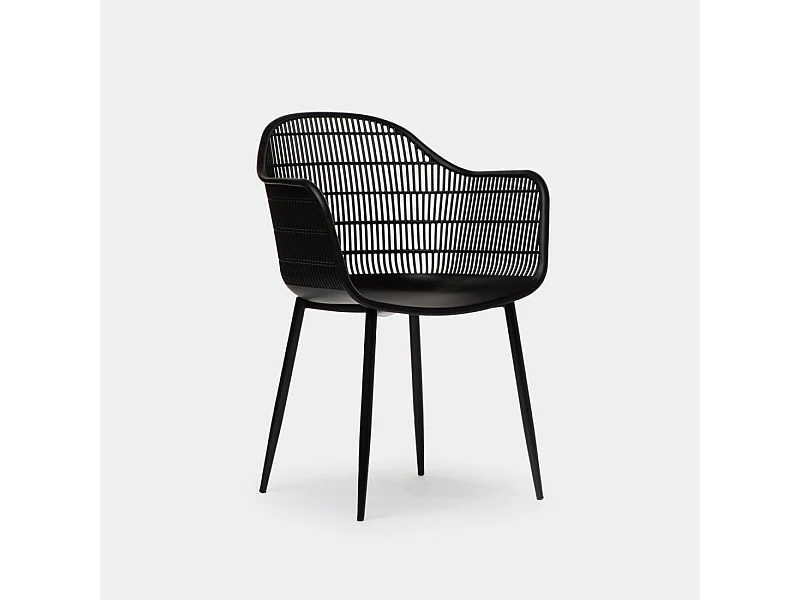 Silla de exterior de Plástico Negro 86 x 62- Layna