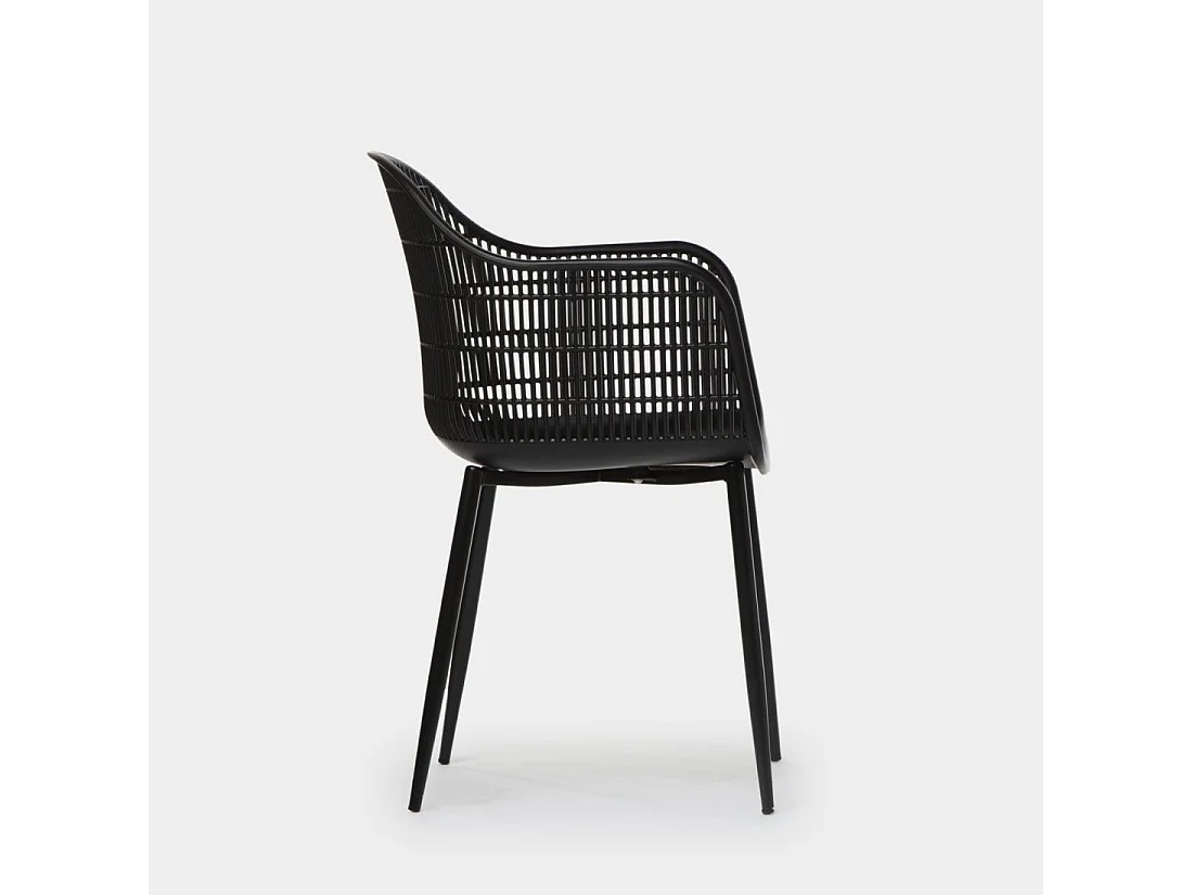 Silla de exterior de Plástico Negro 86 x 62- Layna