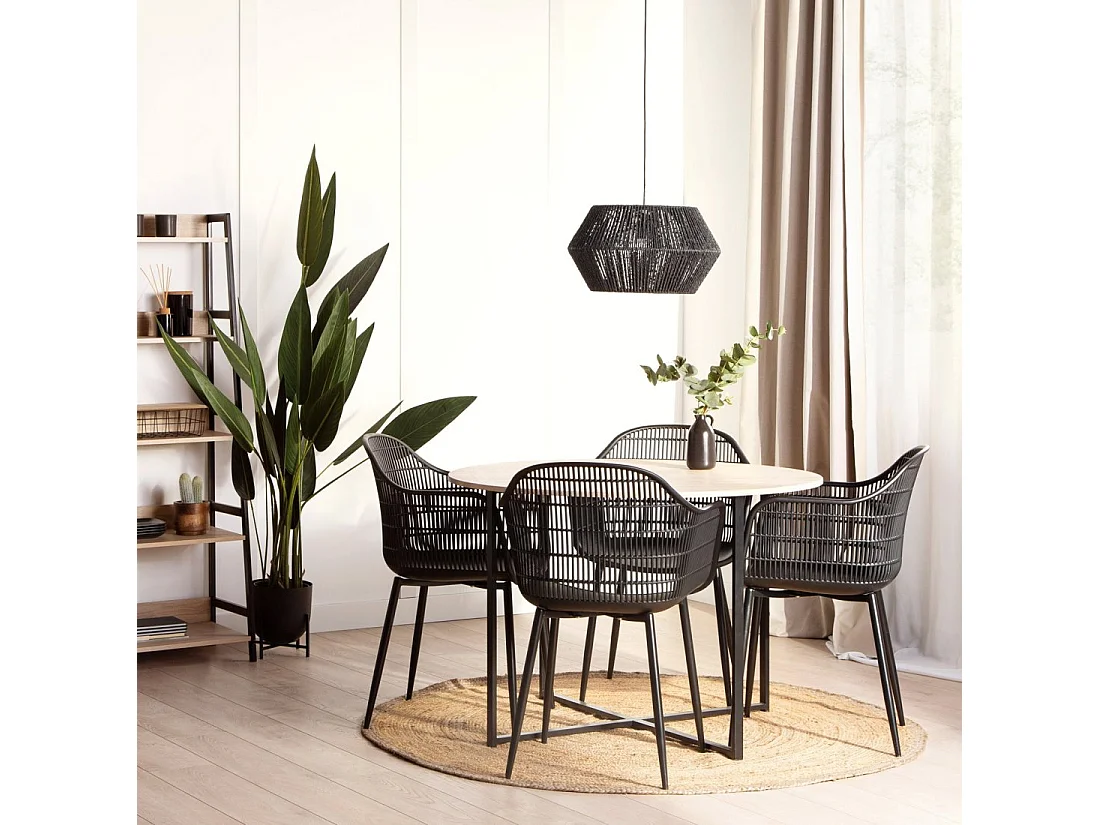 Silla de exterior de Plástico Negro 86 x 62- Layna