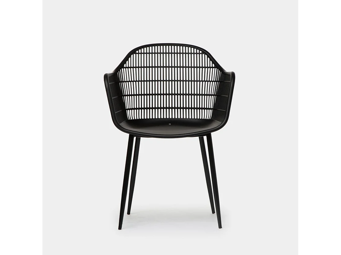 Silla de exterior de Plástico Negro 86 x 62- Layna