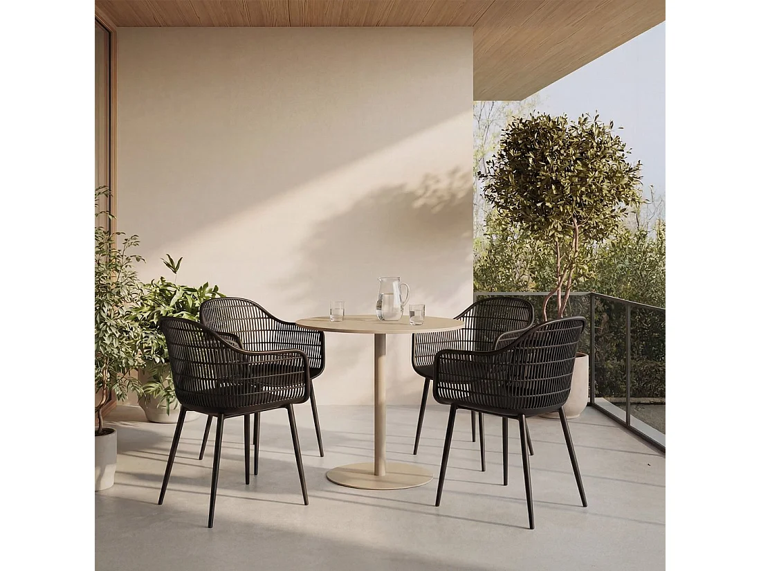 Silla de exterior de Plástico Negro 86 x 62- Layna