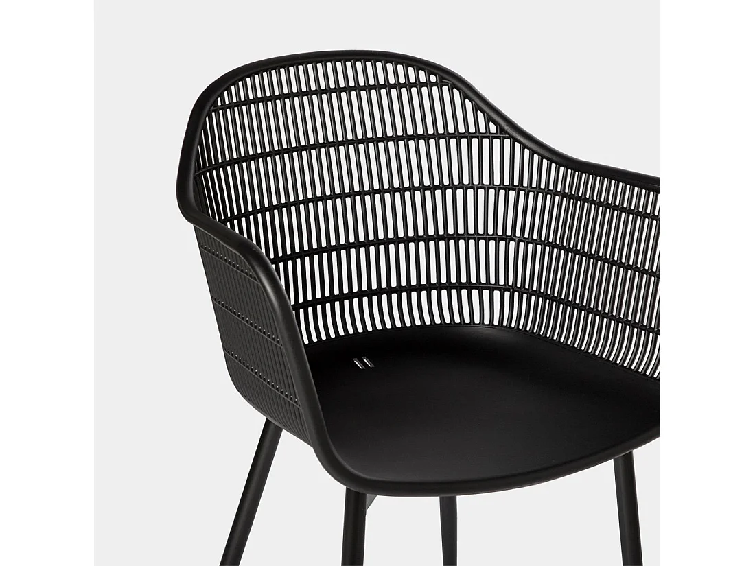 Silla de exterior de Plástico Negro 86 x 62- Layna