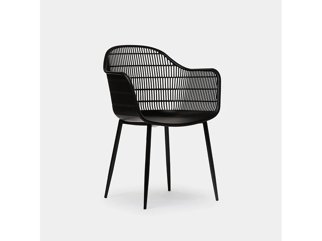 Chaise de jardin en plastique noir 62x86 cm-Layna