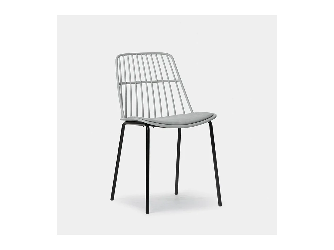 Chaise d'extérieur en plastique gris 45x82 cm-Erica