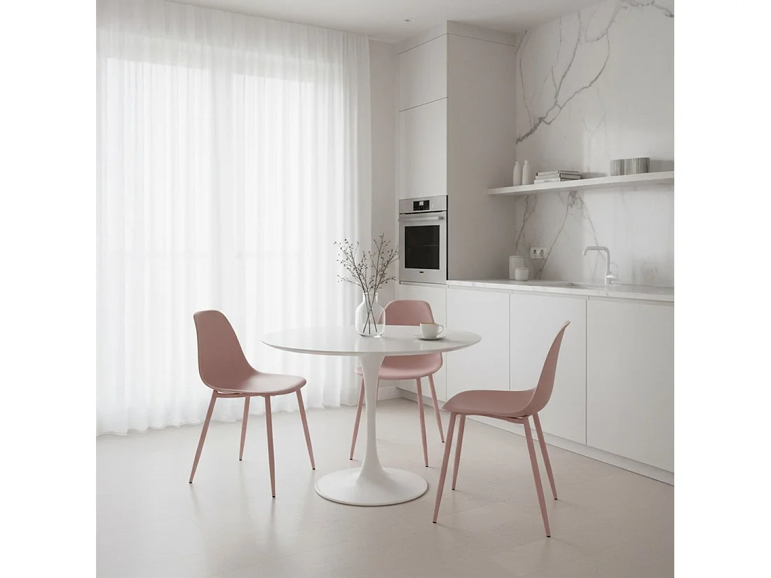Silla de comedor de Plástico Rosa 80 x 45- Nina