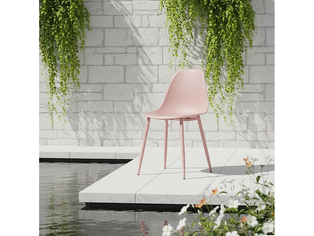 Silla de comedor de Plástico Rosa 80 x 45- Nina