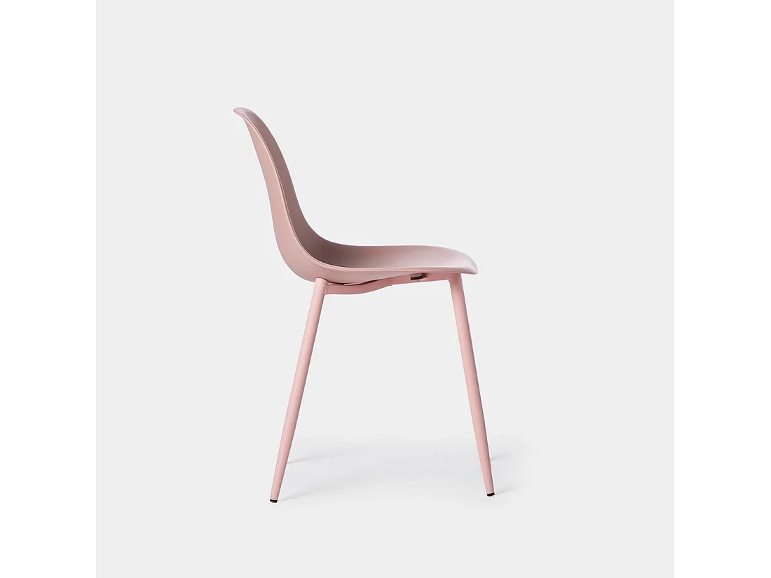 Chaise de cuisine en plastique rose 45x80 cm-Nina