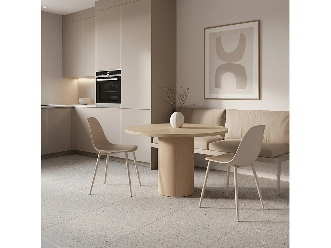 Chaise d'extérieur en plastique beige 45x80 cm-Nina