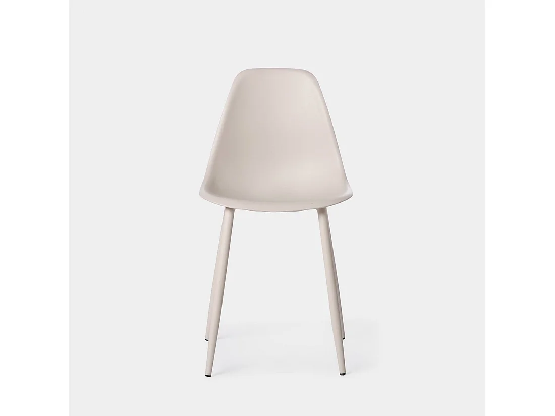 Chaise d'extérieur en plastique beige 45x80 cm-Nina