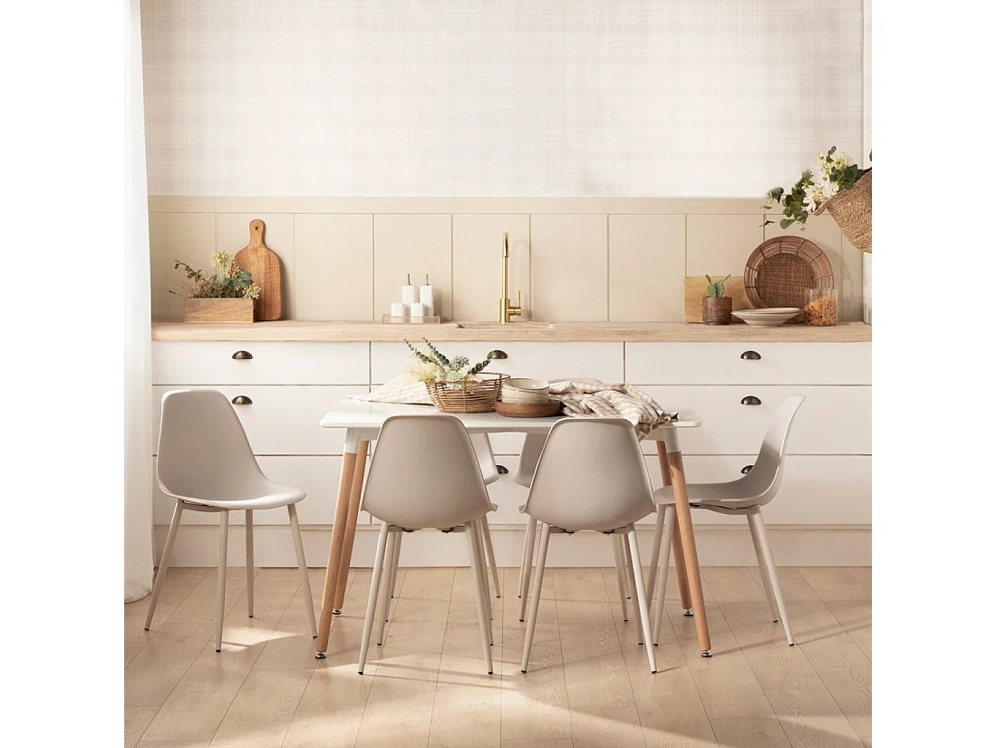 Chaise d'extérieur en plastique beige 45x80 cm-Nina