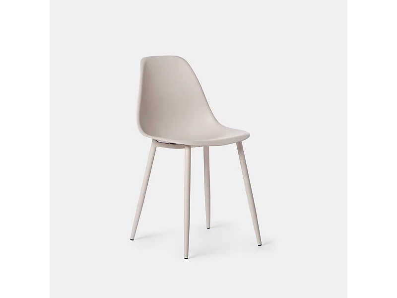 Chaise d'extérieur en plastique beige 45x80 cm-Nina