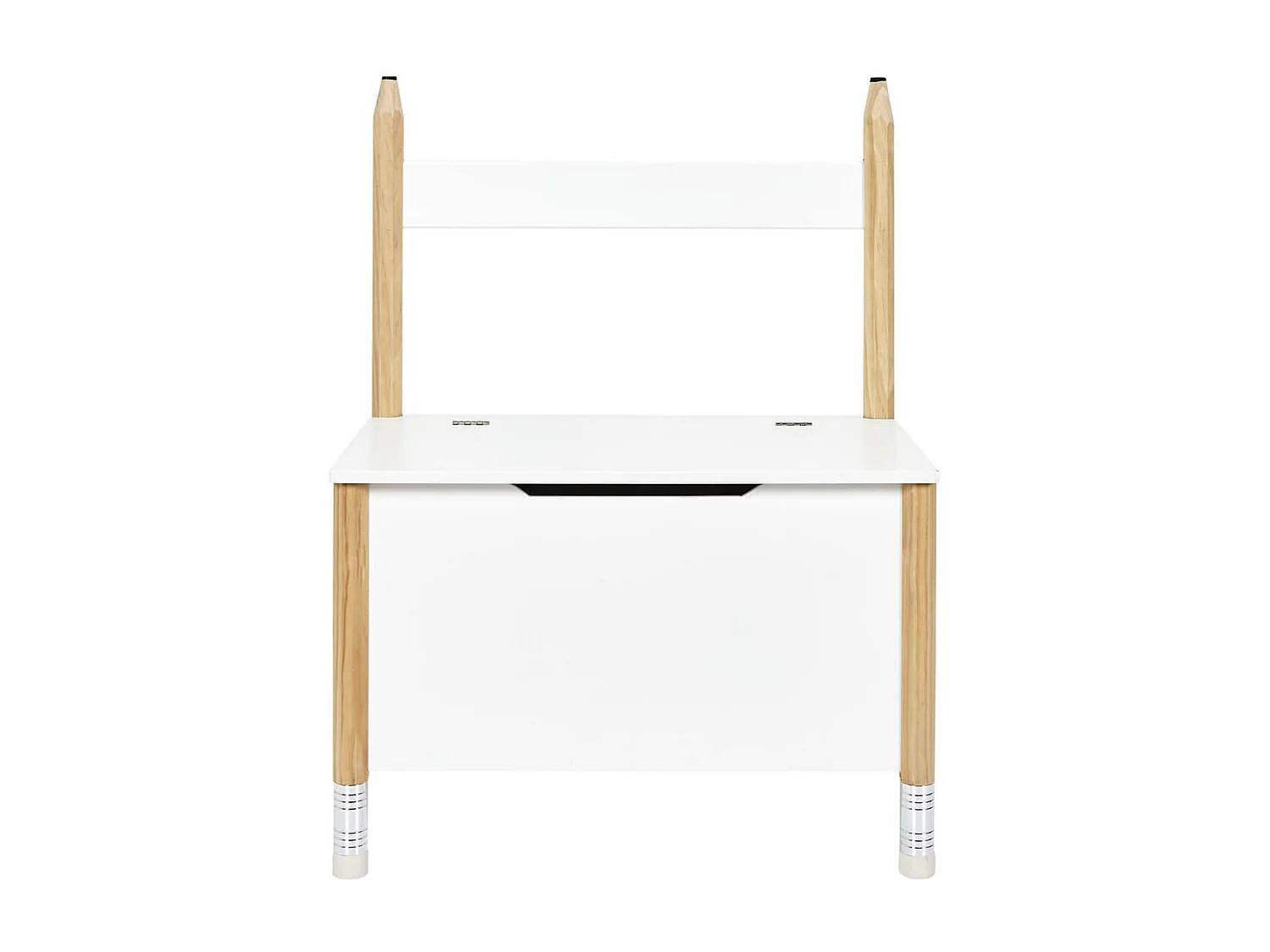 LAPIS - Coffre de Rangement et Assise Blanc pour Enfant Base Crayons