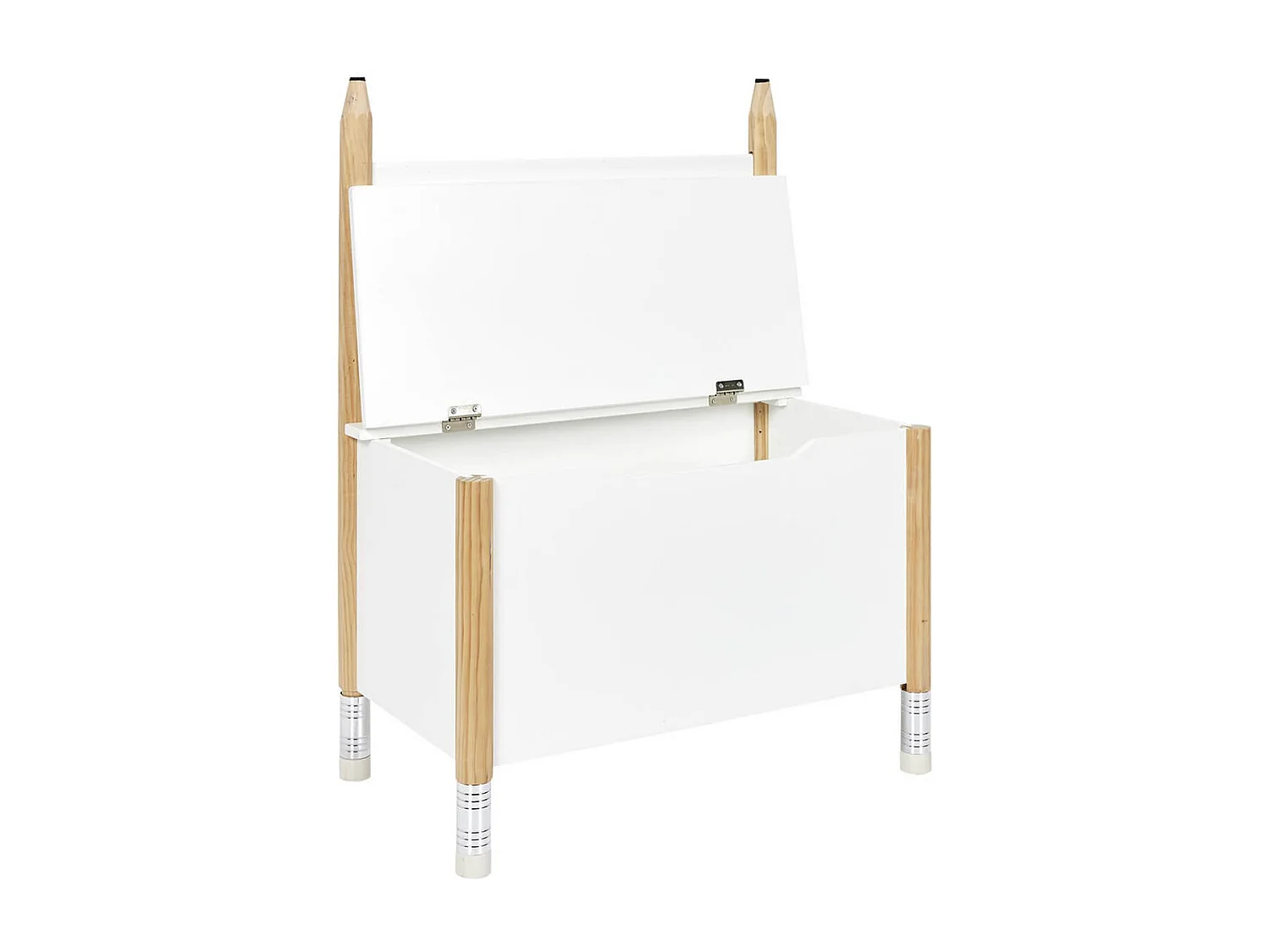 LAPIS - Coffre de Rangement et Assise Blanc pour Enfant Base Crayons