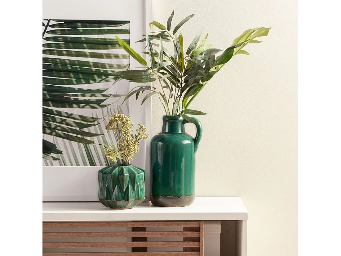 Vase en céramique vert émeraude 15.5x30 cm-Topa