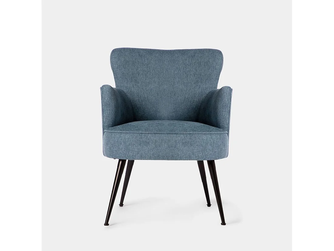 Fauteuil de lecture en tissu bleu 67x83 cm-Megan