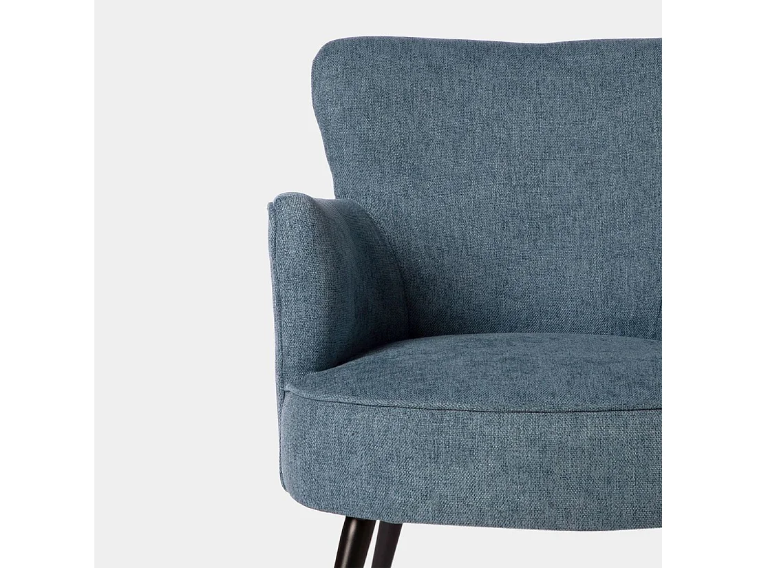 Fauteuil de lecture en tissu bleu 67x83 cm-Megan