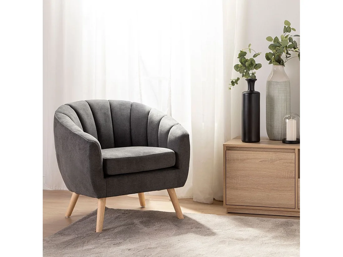 Butaca de lectura de Poliéster Gris oscuro 75 x 75- Miler