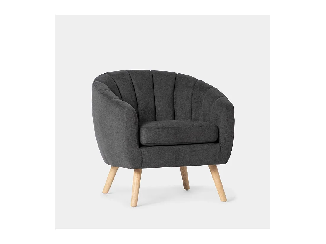 Fauteuil de lecture en tissu gris foncé 75x75 cm-Miler