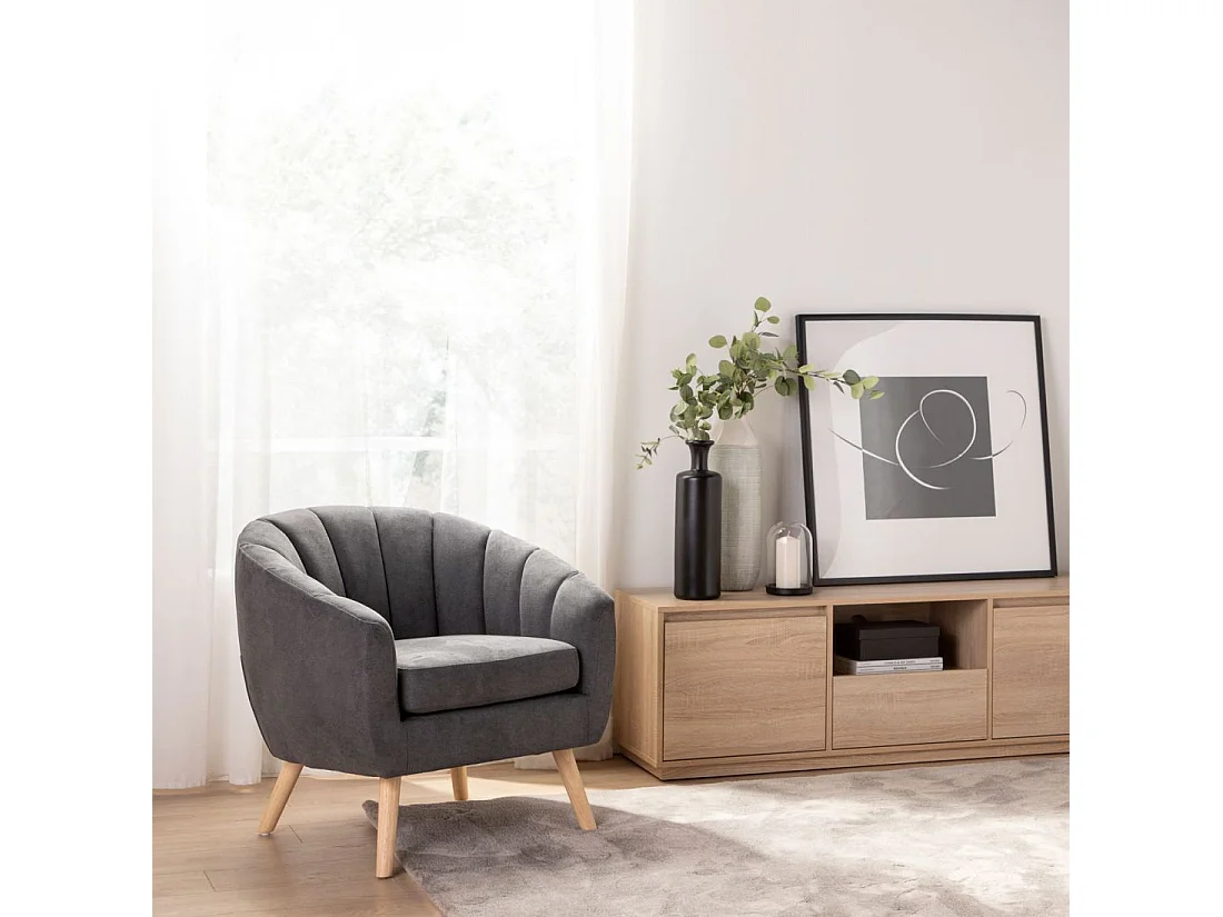 Butaca de lectura de Poliéster Gris oscuro 75 x 75- Miler