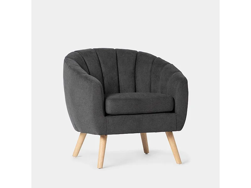Fauteuil de lecture en tissu gris foncé 75x75 cm-Miler