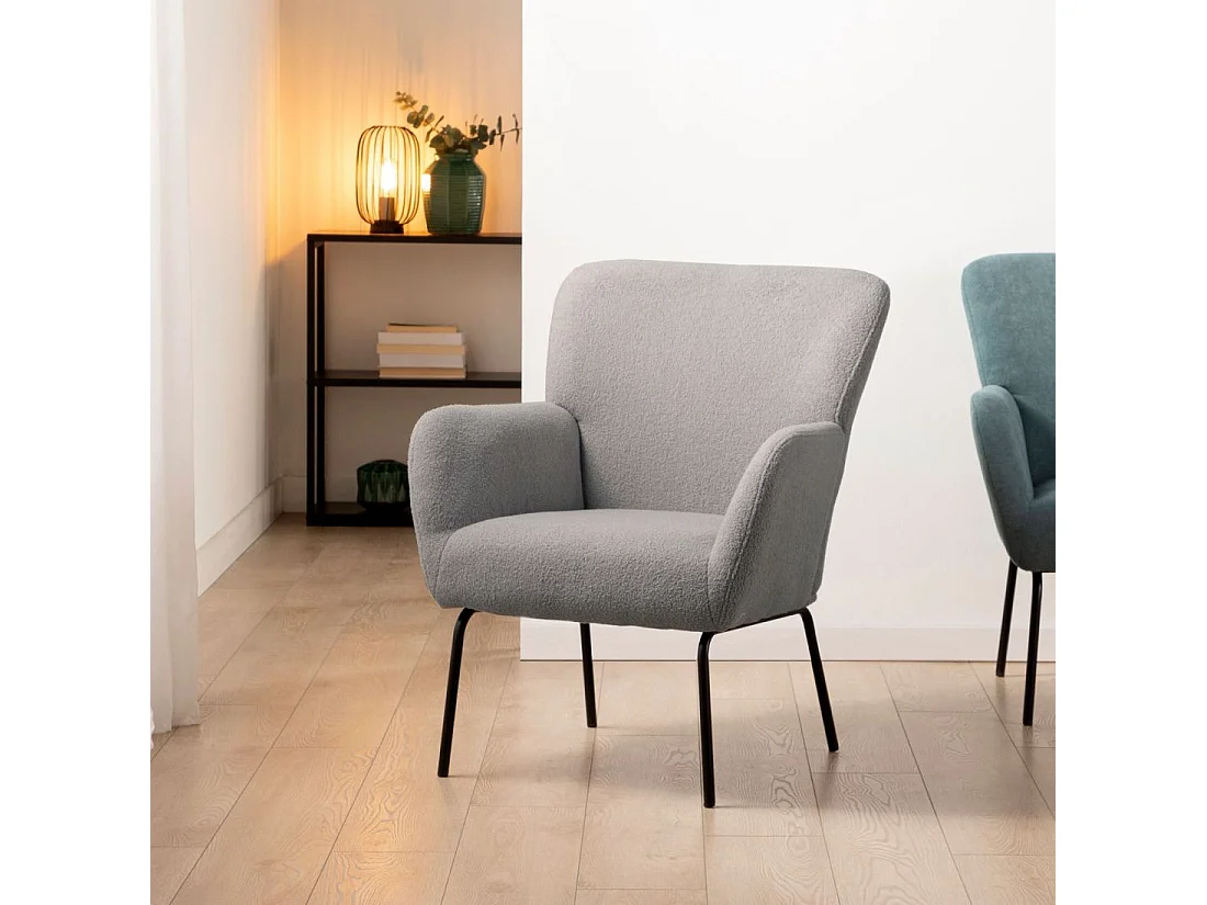 Butaca de lectura de Borreguito Gris 87 x 73- Gala