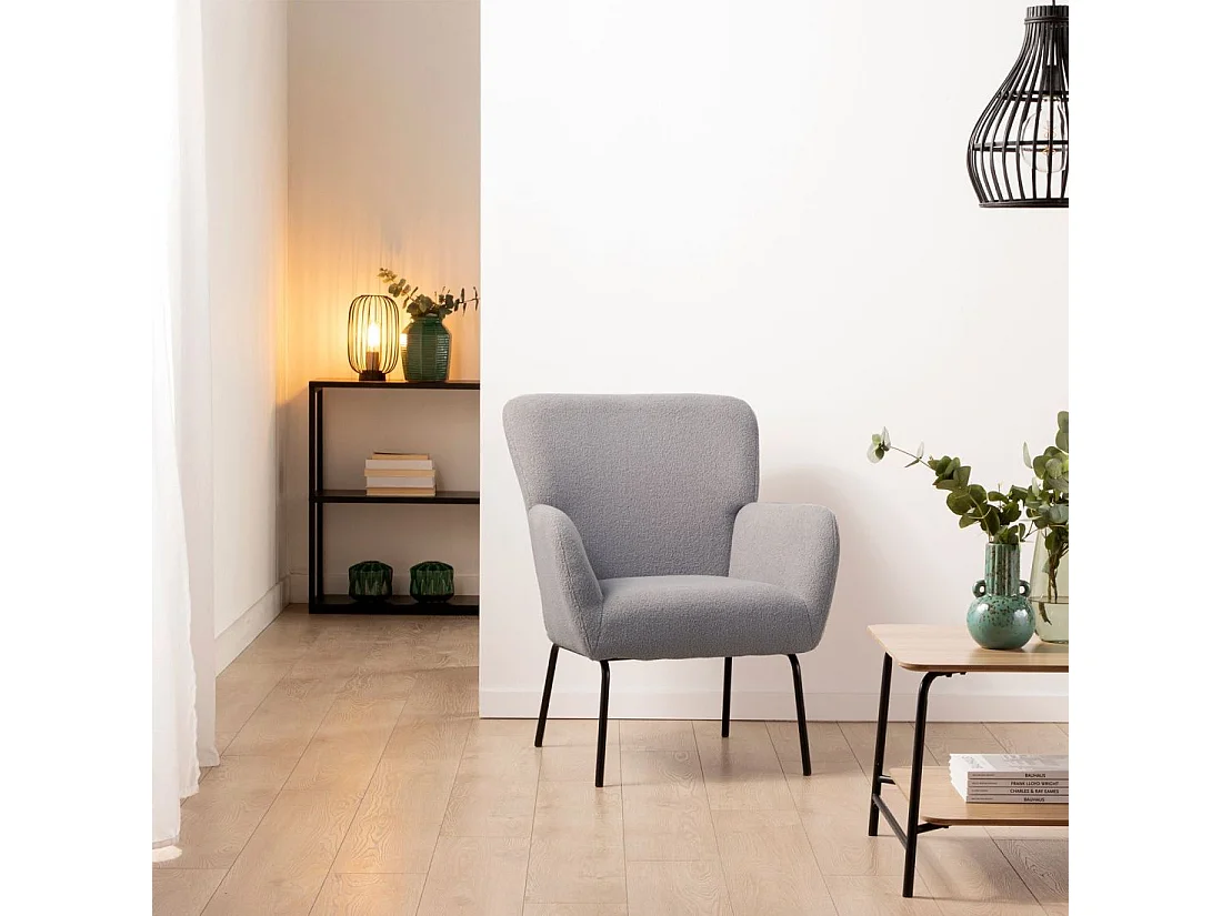 Butaca de lectura de Borreguito Gris 87 x 73- Gala