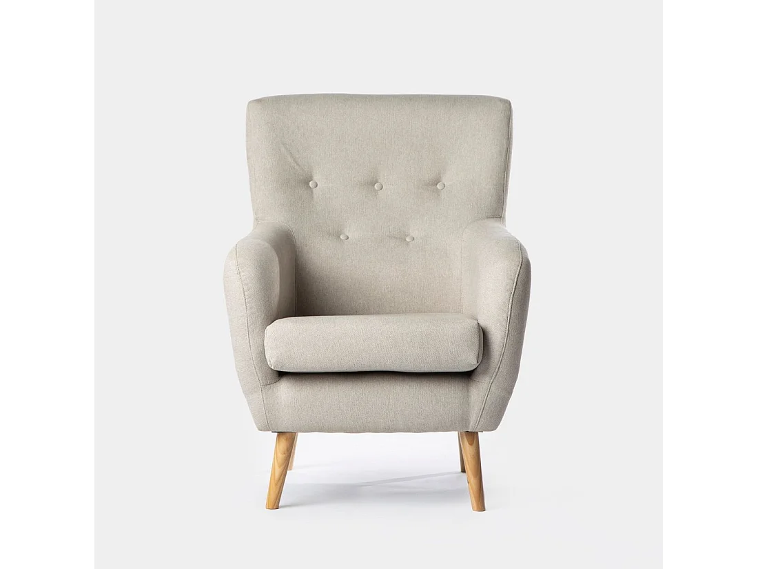 Fauteuil de lecture en tissu beige 72x96 cm-Astrid