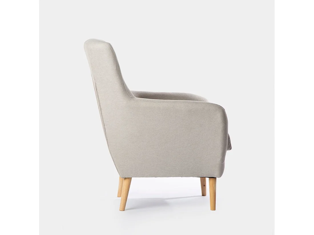Fauteuil de lecture en tissu beige 72x96 cm-Astrid