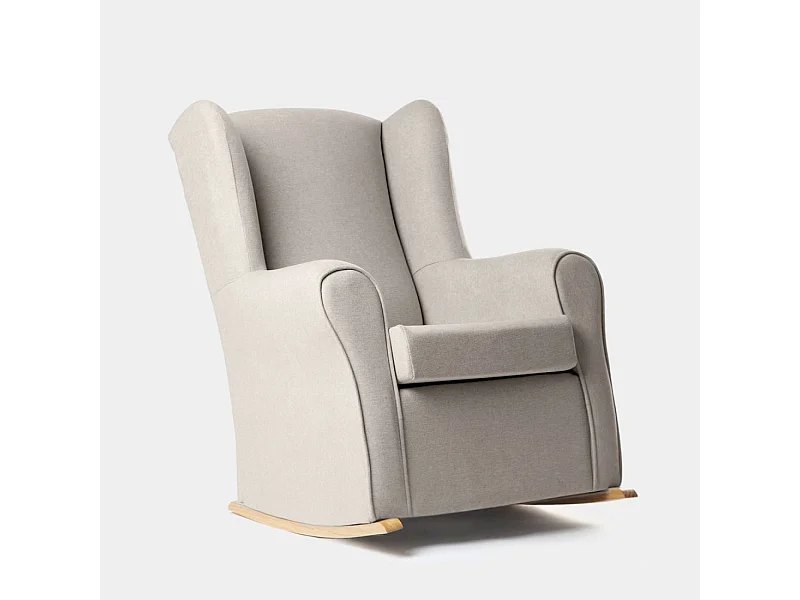Fauteuil d'allaitement en tissu gris taupe 75x103 cm-Lily